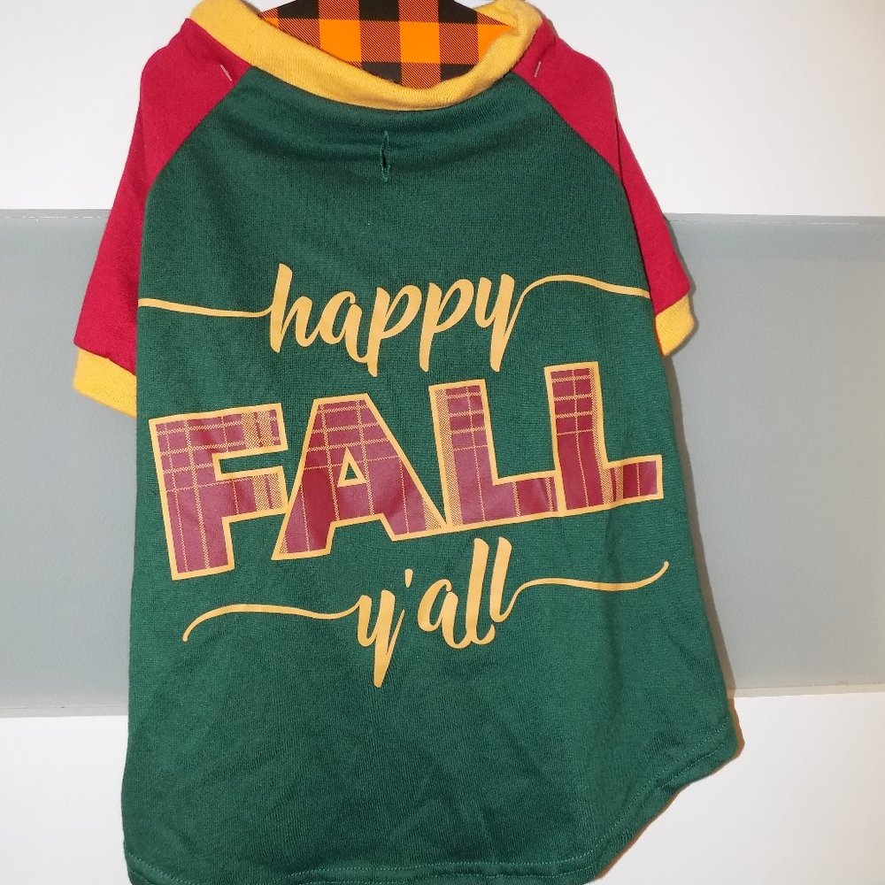 WOOF HAPPY FALL Y'ALL TEE DOG TEE SIZE L NEW